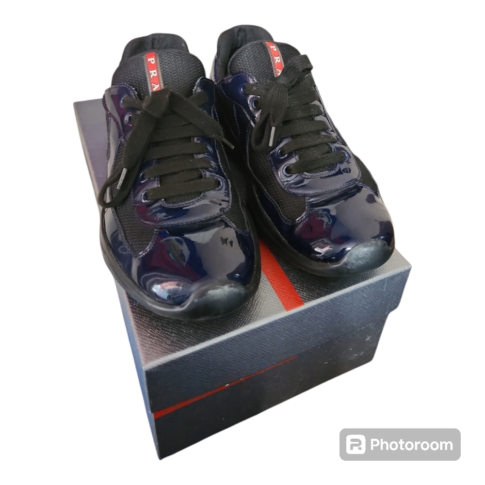 Prada Black and Blue Sneakers